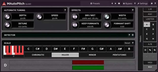 Melda MAutoPitch Auto-Tune I Plugin VST Gratuiti Per Mixare Voci Perfette