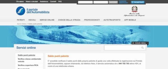 Il Portale Dell'automobilista Come Visualizzare il Saldo Punti della Patente