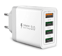 Caricatore USB, 4 Porte Caricatore USB da Muro 33W QC 3.0 Carica Rapida
