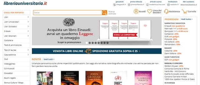 Libreria universitaria vendere libri online