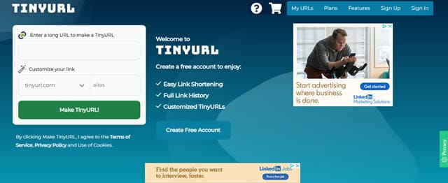 Accorciare url TINYURL