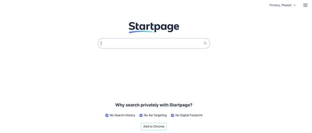 Startpage motore di ricerca 