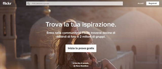 flickr vendi immagini e video