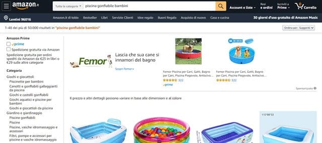 Piscine gonfiabili Amazon