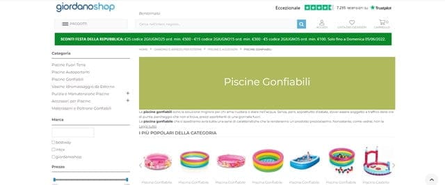 Giordano Shop piscine gonfiabili per bambini