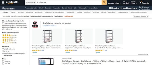 Amazon - Scaffali Online Amazon Amazon Scaffali online