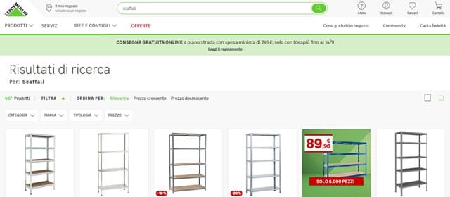 Leroy Merlin - Scaffali Online al miglior prezzo Leroy Merlin Scaffali online