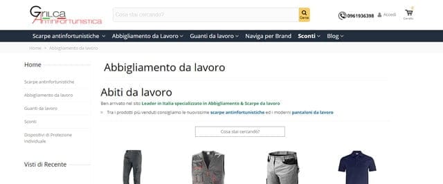 Grilca Antinfortunistica abbigliamento e scarpe da lavoro