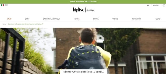 Kipling, gli zaini scolastici riflettenti