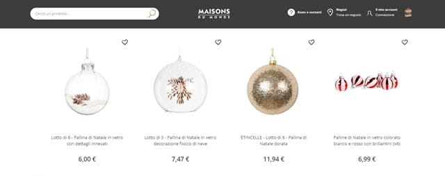 Maisons du Monde decorazioni natalizie