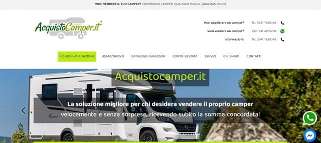 Acquisto Camper - Camper Usati Siti per Acquisto o Noleggio Camper Usati
