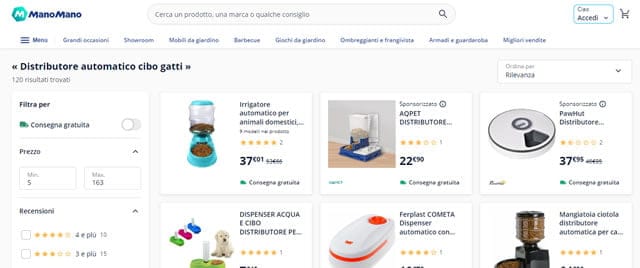 Manomano - Distributore Cibo cane e gatto Manomano Dove Acquistare Distributori Cibo Per Gatti E Cani