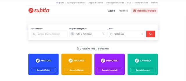 subito,it sito di annunci gratuiti