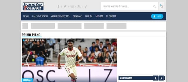 Transfermarkt Scheda giocatore su Transfermarkt con valore di mercato e storico dei trasferimenti