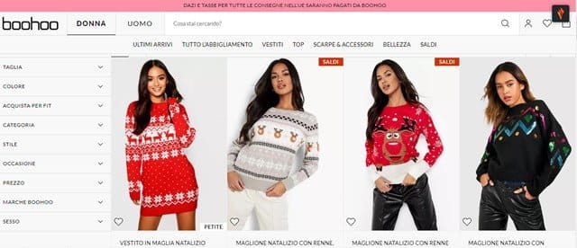 maglioni di natale Boohoo