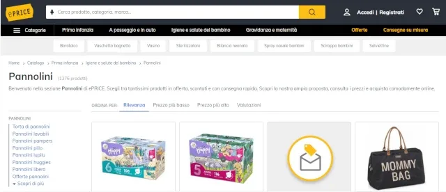 ePrice Pannolini Online e-Price Pannolini in offerta