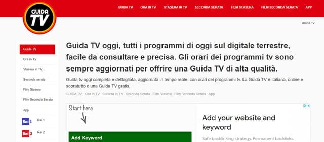 Guida TV Oggi - Questa Sera in TV
