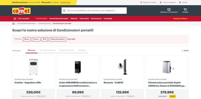 Comet - Deumidificatori in Offerta Deumidificatori Argo su Comet