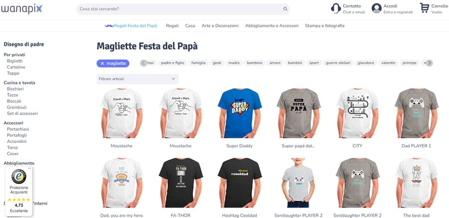 Wanapix Categoria T-shirt personalizzata