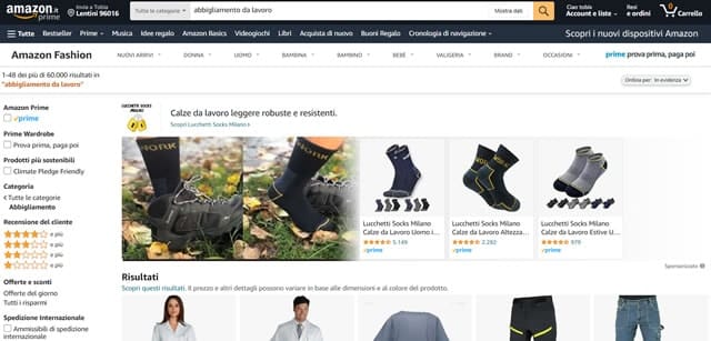 Abbigliamento da lavoro Amazon