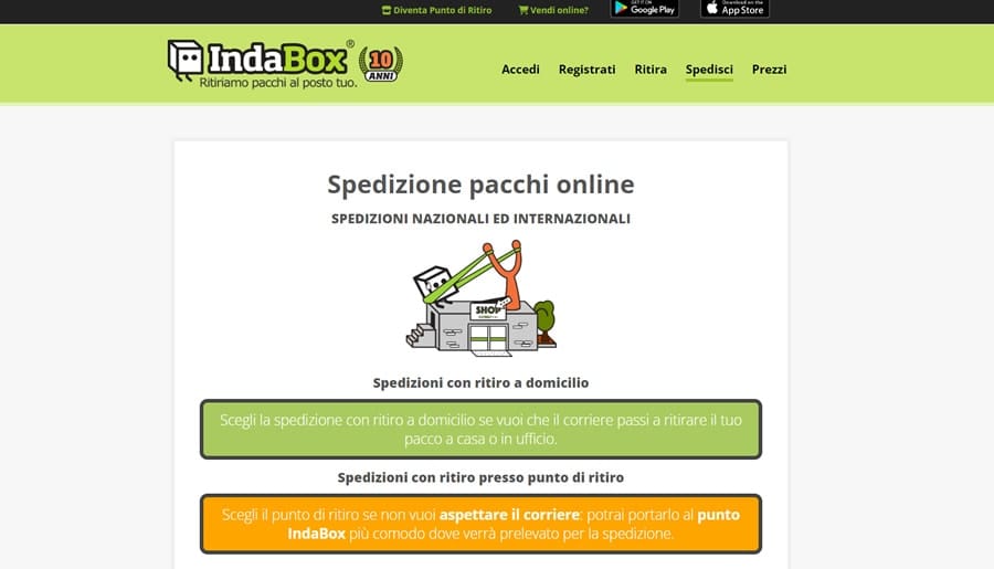 IndaBox Indabox spedizione pacchi