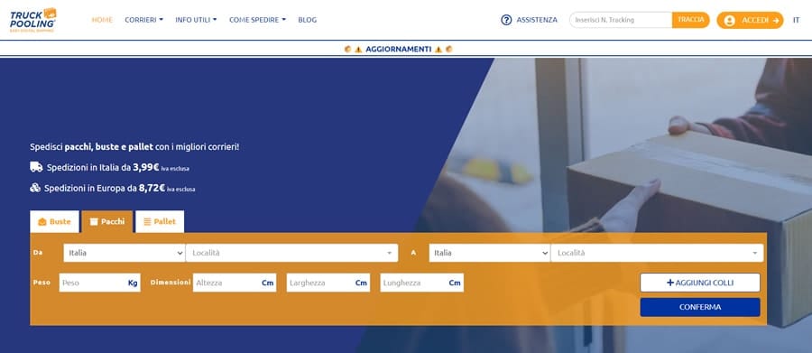 Truckpooling Trust Pooling spedizione pacchi online