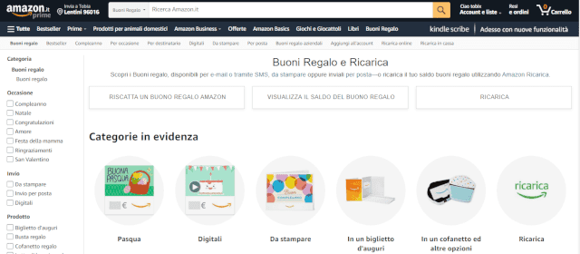 amazon buoni regalo
