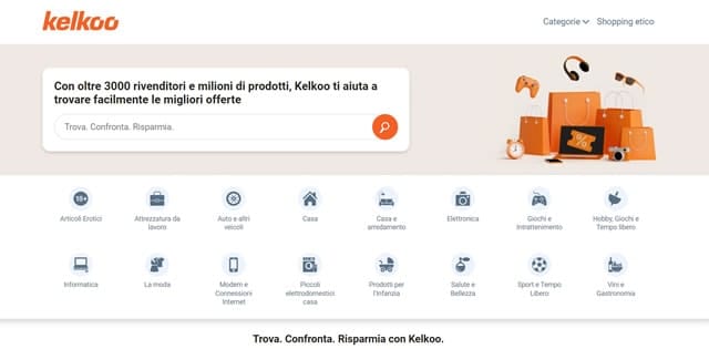 Kelkoo, comparatore di prezzi con programma publisher a clic