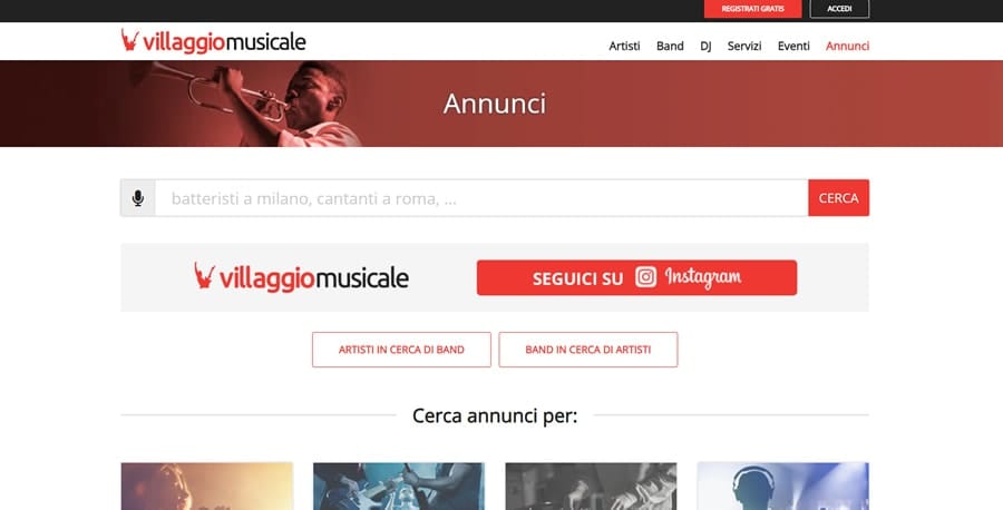 Villaggio Musicale Annunci Gratis