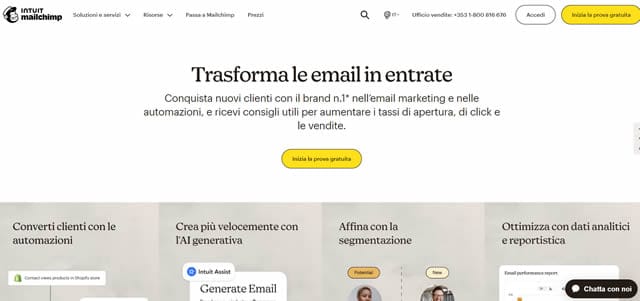 Mailchimp invio email gratuite
