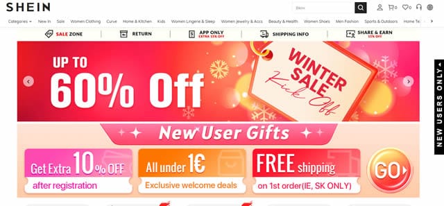 Shein sito di moda cinese