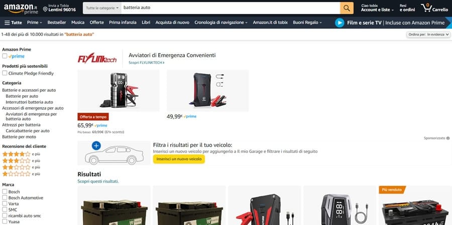 Amazon Batteria Auto
