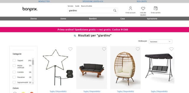 Bonprix arredo giardino