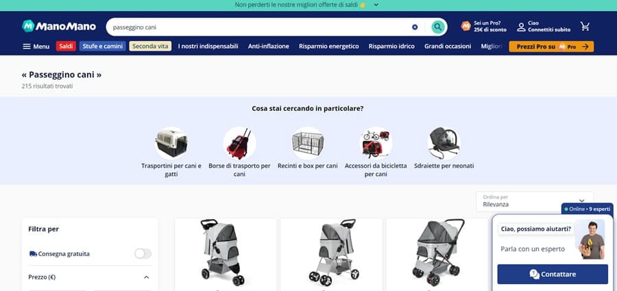 Manomano Passeggino per Cani