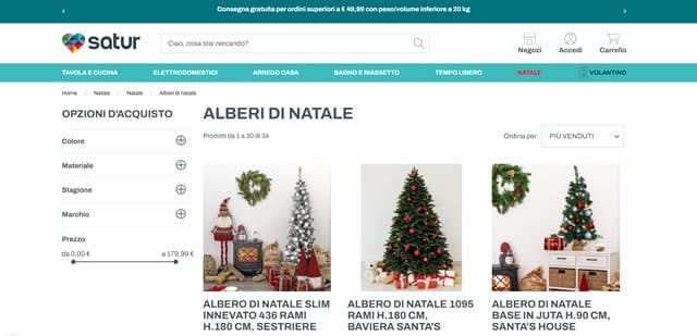 Satur Alberi di Natale Economici