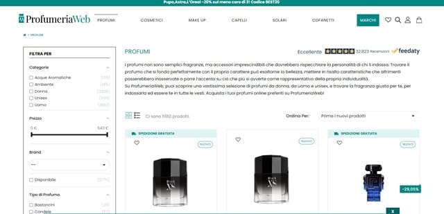 Profumeriaweb - Profumi uomo e donna scontati