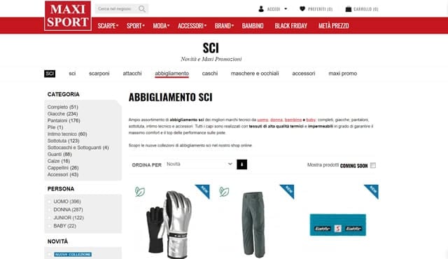 Maxi Sport Tute da Sci