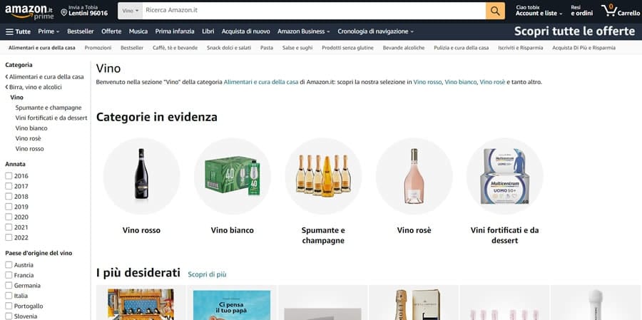 Amazon Vini Amazon Vini Online