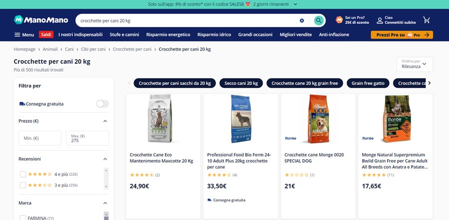 ManoMano - Crocchette per Cani ManoMano Cibo per cani