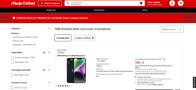 Mediaworld Elettrodomestici ed elettronica di consumo