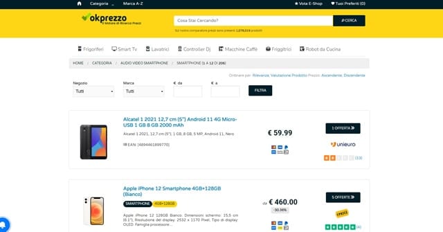 Okprezzo Categoria Smartphone