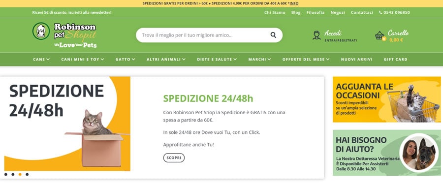 Robinson pet shop - Crocchette per Cani e Gatti Robison pet Shop