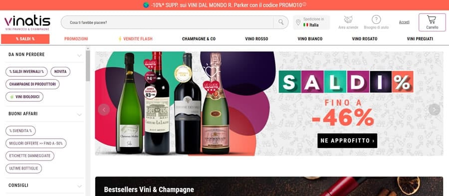 Vinatis - Vinoteca Online Vinatis Home Page