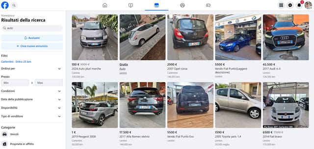 Facebook Marketplace auto Facebook Marketplace annunci gratuiti di auto