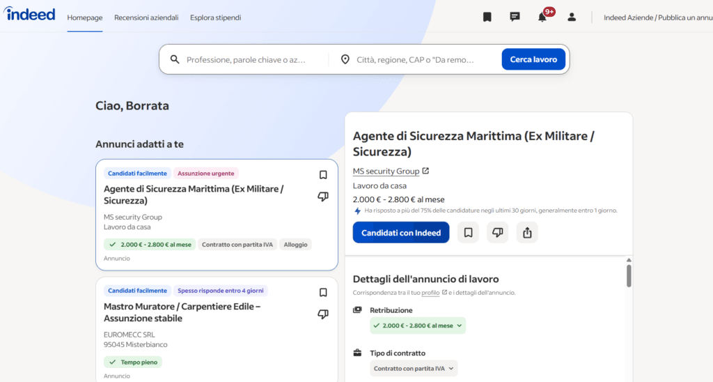 indeed offerte di lavoro