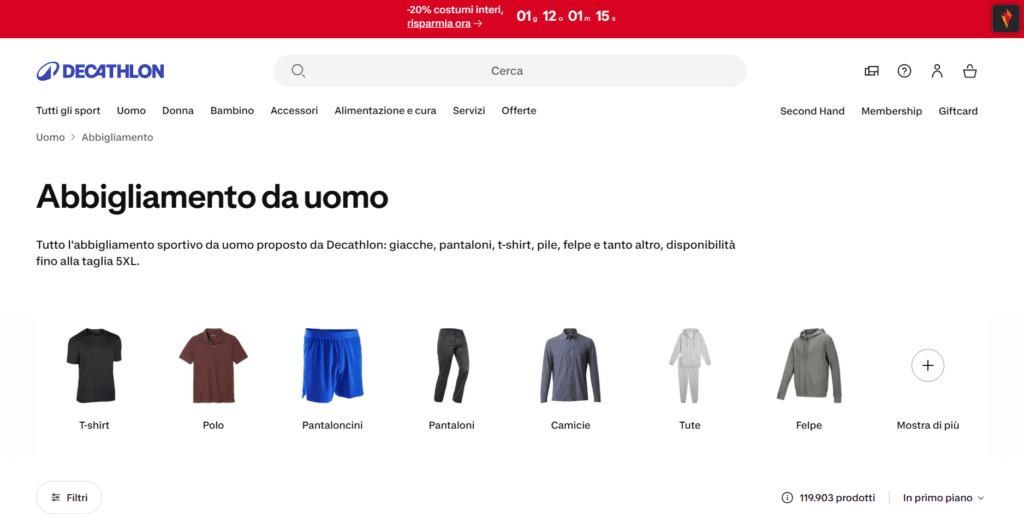 Decathlon abbigliamento sportivo