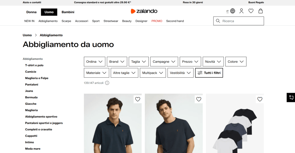 zalando uomo abbigliamento