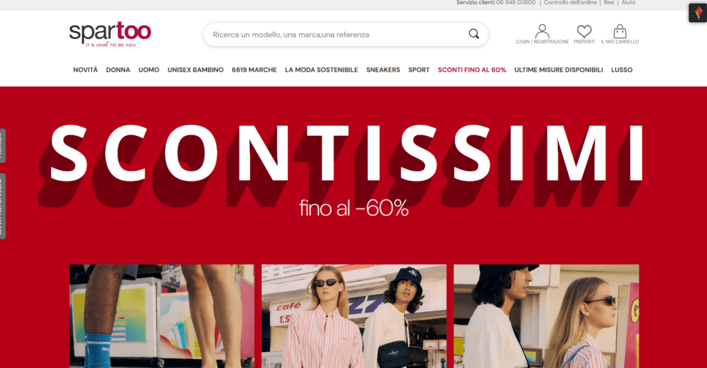 La home page di Spartoo