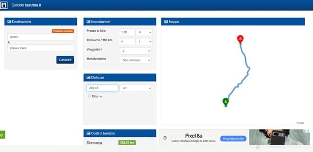 calcolobenzina.it homepage calcolobenzina.it homepage