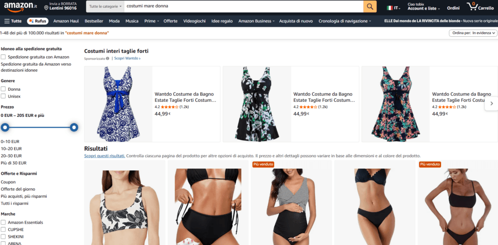 Amazon Costumi Donna